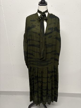 Charlie Joe Boho Kleid Gr. S grün Oversize Maxikleid Viskose