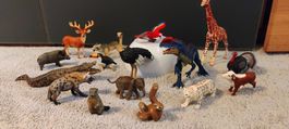 16 Schleich Tierfiguren Set + 1 Dinosaurier