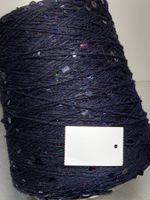 Top Merino & Pailletten 3+6mm 560g navy blu dark blue