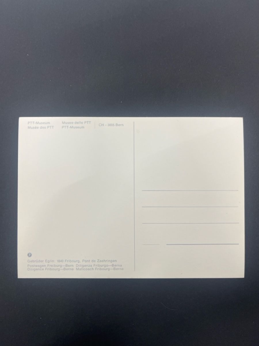 Cartoline postali: Ansichtskarte PTT-Museum Postwagen Freiburg Bern – Usato da Muttenz venduto da Totkel 1