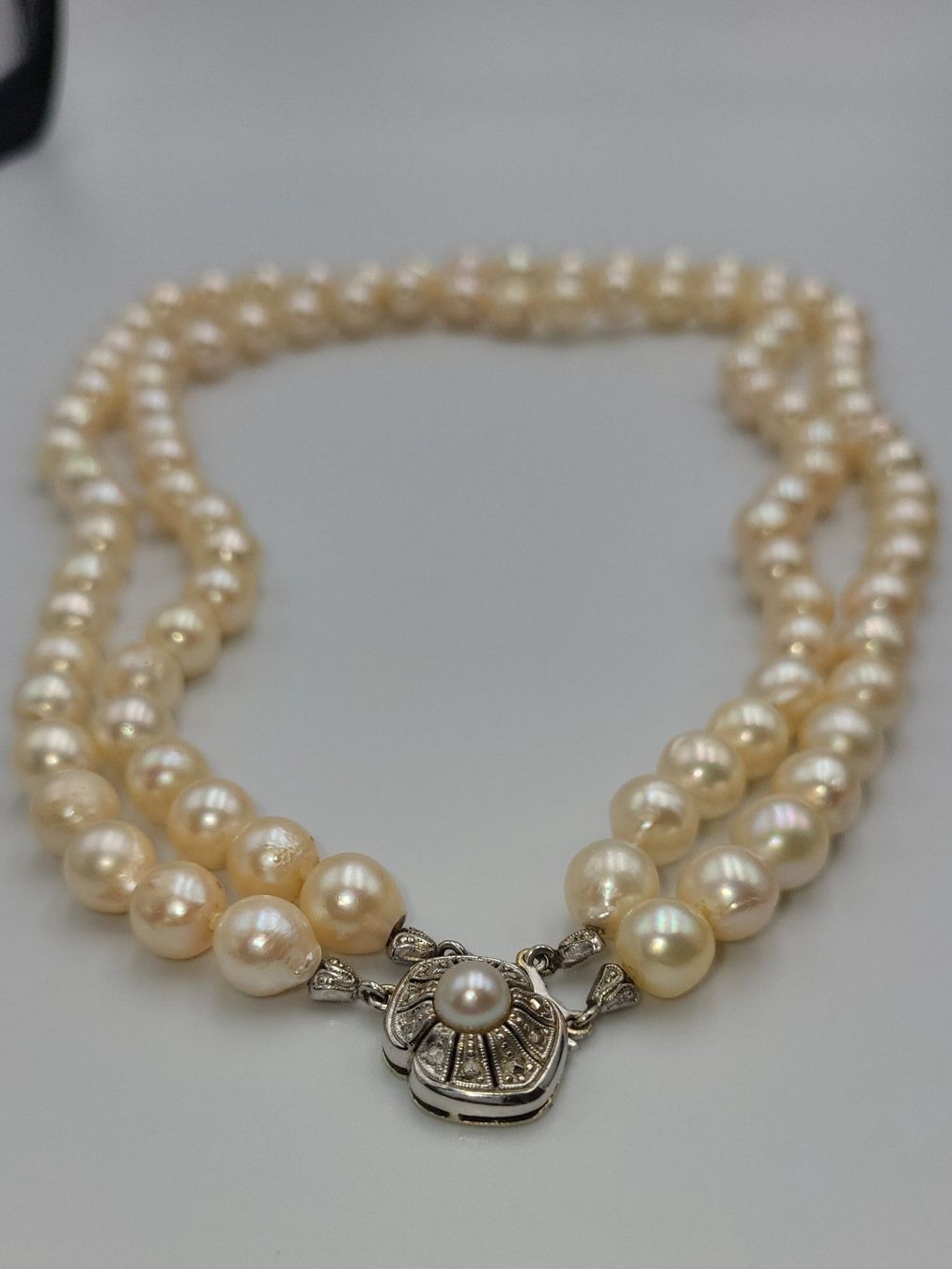 Catenine: Gold 585 Perlen Kette Mit Gold Verschluss – Usato da Wald ZH venduto da Dasilver 7