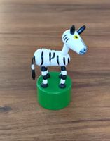 Wackelfigur Zebra aus Holz auf Sockel