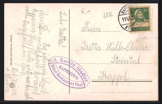 Cartes postales: Rapperswil, Blick auf den Marktplatz mit – D'occasion à Berlin par bartko-reher 1