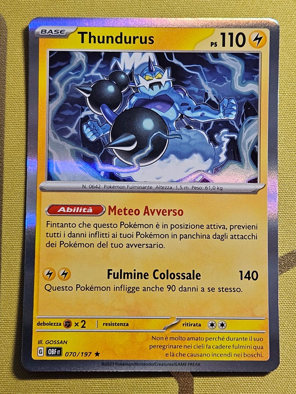 Pokémon Carte collezionabili: Obsidian Flames - Thundurus 070/197 IT – Usato da Bellinzona venduto da Pokemarco