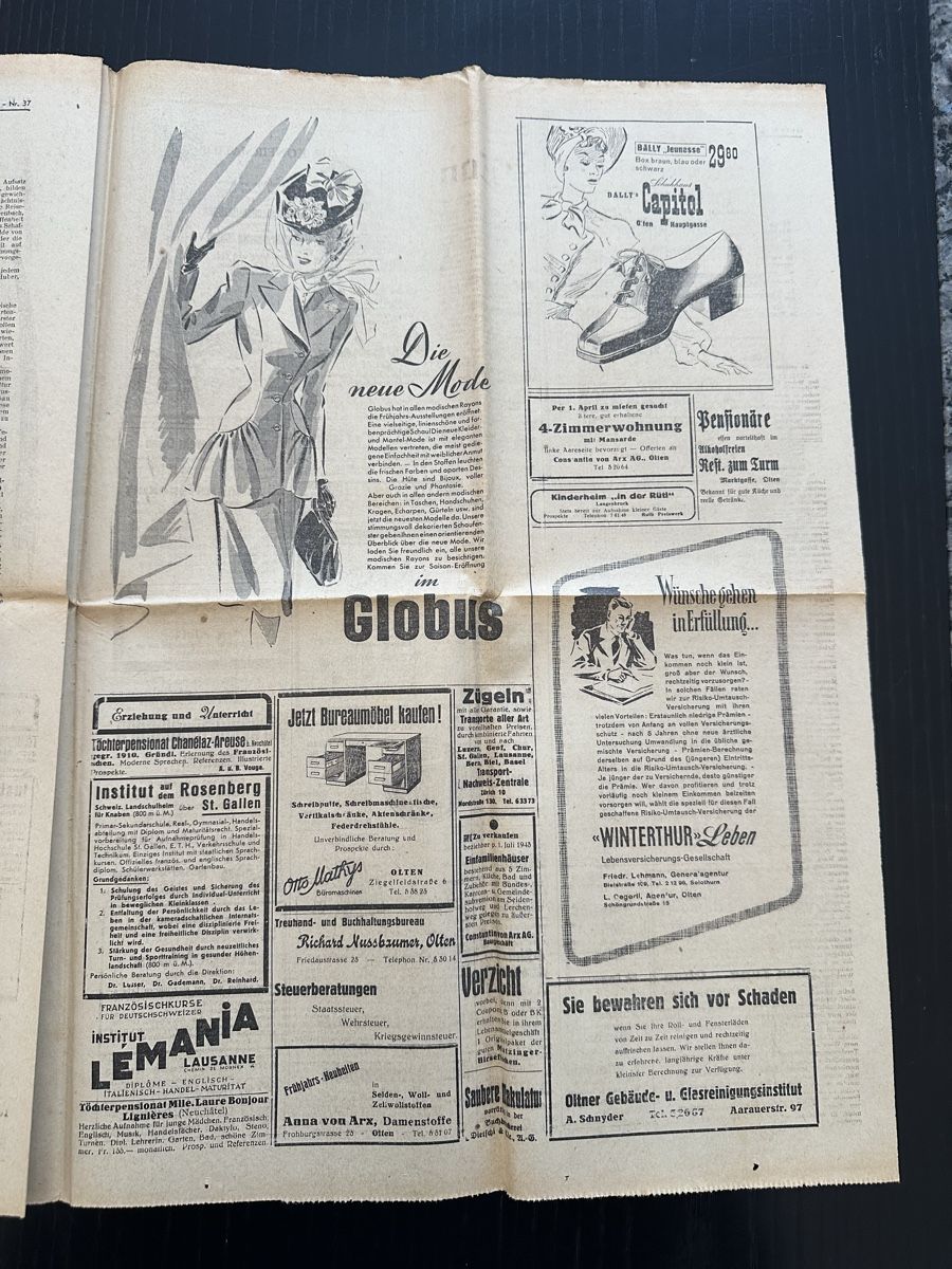 Riviste & Magazine: Oltner Tagblatt vom 13. März 1943 – Usato da Kappel SO venduto da pat_7gxd 6