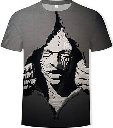 🩶 Abstraktes 3D T-Shirt, Grau, Größe XXL 🩶💫