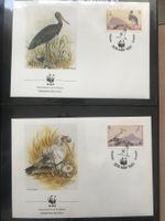 WWF Gibraltar 1991 Satz Vögel Storch Adler Ersttagsbriefe
