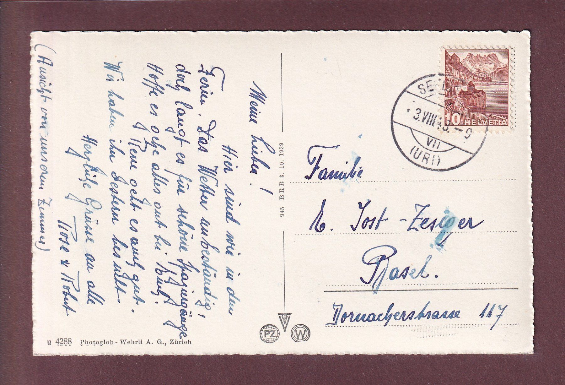 Cartes postales: SEELISBERG - Hotel Bellevue - 1948 – D'occasion à Pully par nicecards 1