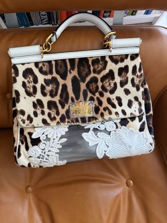 Handtasche Dolce & Gabbana Leo-Muster Spitze guter Zustand