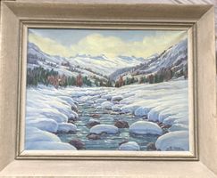 August Weber (1898-1957) - Winterlandschaft - Öl a. Leinwand