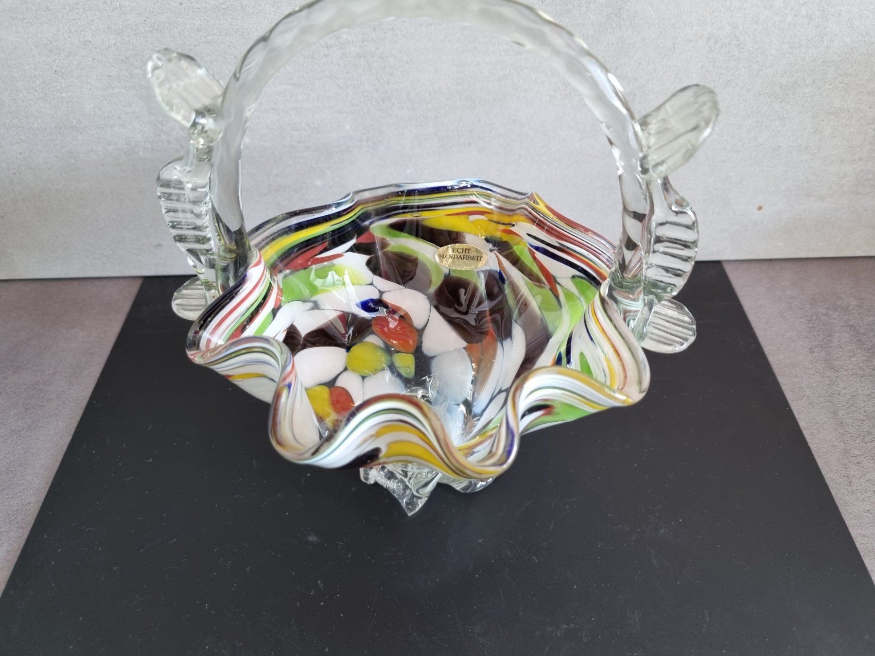 Gläser: Vintage Glaskorb farbig Murano Stil, echte Handarbeit – Gebraucht aus Lenzburg von freedomky 1