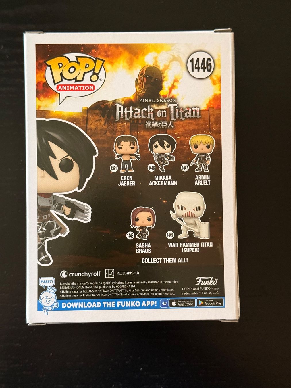 Funko Figuren: Funko Pop Animation Attack on Titan - Mikasa Ackermann #1446 – Neu (gemäss Beschreibung) aus Dornach von profi-shopper 2