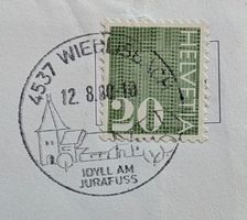 Werbestempel 12.8.80 (Wiedlisbach) auf Beleg