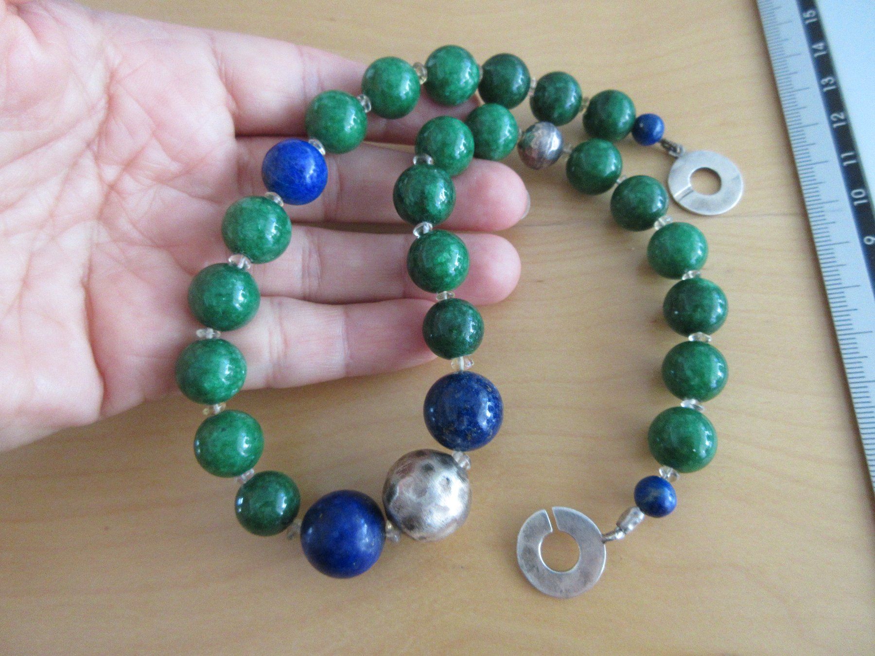 Ketten: Grosse Collier mit Jade, Lapislazuli und 925 Silber – Neu (gemäss Beschreibung) aus Grenchen von Elenka 3