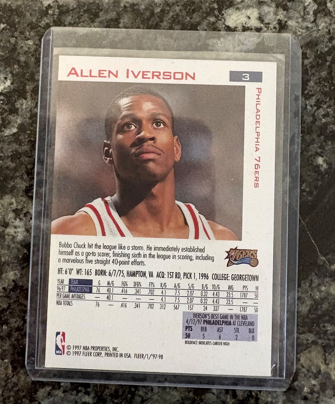 Nba Cartes à collectionner: NBA Allen Iverson Fleer 97/98 Card – Neuf (Voir description) à Muttenz par joba23 1