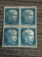 Pro Juventute 1964 Briefmarke, Viererblock, Top Zustand!