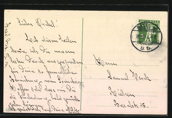 Cartoline postali: AK Basel, Kaserne vom Wasser gesehen – Usato da Berlin venduto da bartko-reher 1