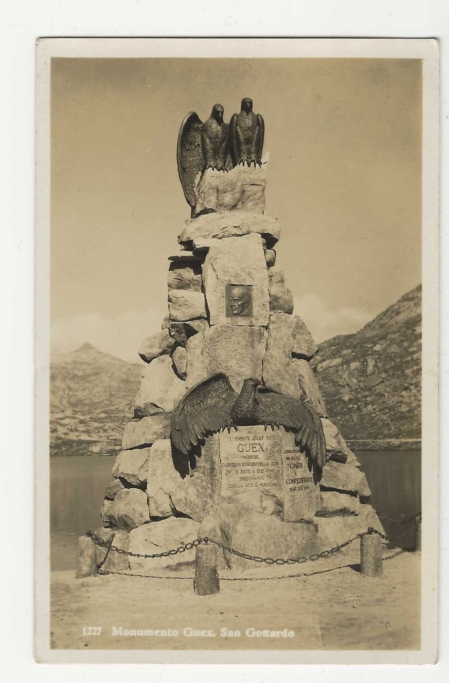 Cartes postales: MONUMENTO GUEX.  SAN GOTTARDO – D'occasion à Küttigen par rolypo