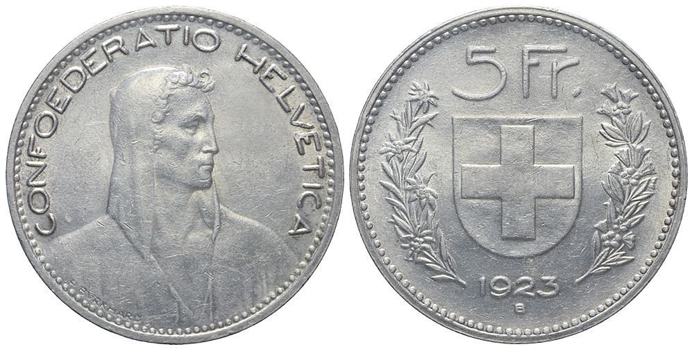 Tutti le monete: 5 Franken 1923 (03) – Usato da Chiasso venduto da Novamarketing