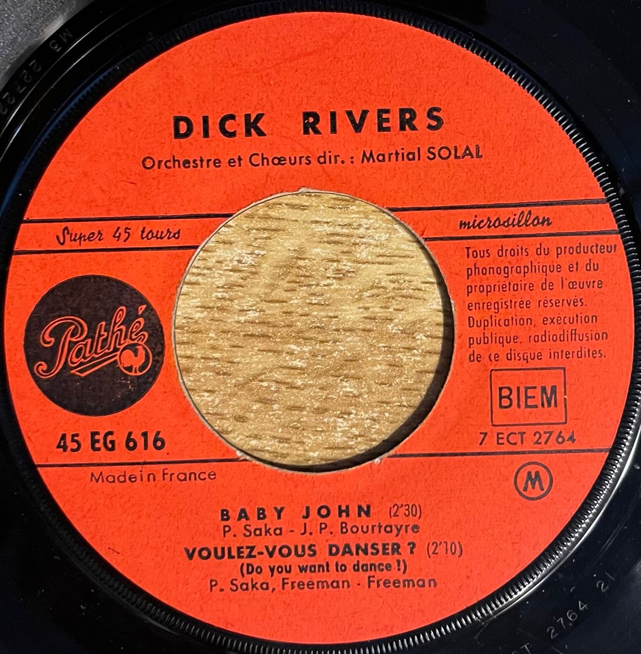 Vinyles: DICK RIVERS - ON A JUSTE L'ÂGE – D'occasion à Bussigny par vinyl-pas-cher 3