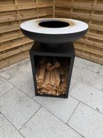 Feuerschale mit Unterschrank und Holz neuwertig