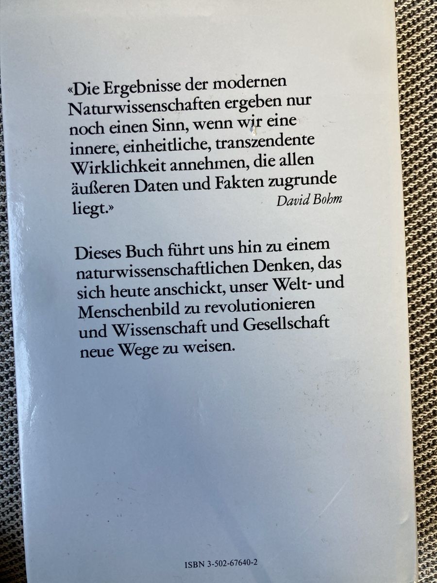 Libri: Das holographische Weltbild - David Bohm – Usato da Brenzikofen venduto da Martha_V 1