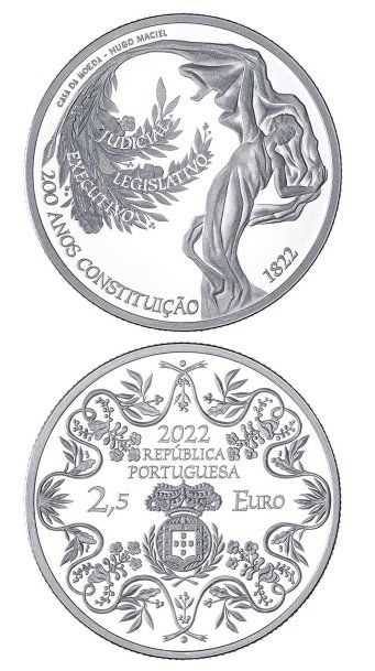 2.5€ 2022 - Portugal 200 Years Of The Constitution Of 1822 | Kaufen Auf ...