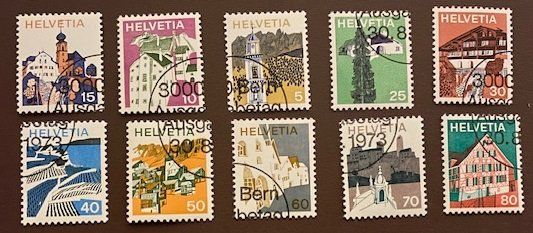 Tutti i francobolli: Landschaftsbilder 1973-1975 ET gest. – Usato da Quartino venduto da Gutri44