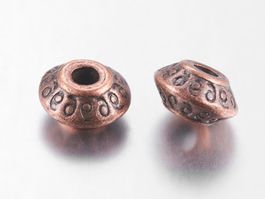 Perlen Doppelkegel Rotkupfer 7mm, 4 Stück