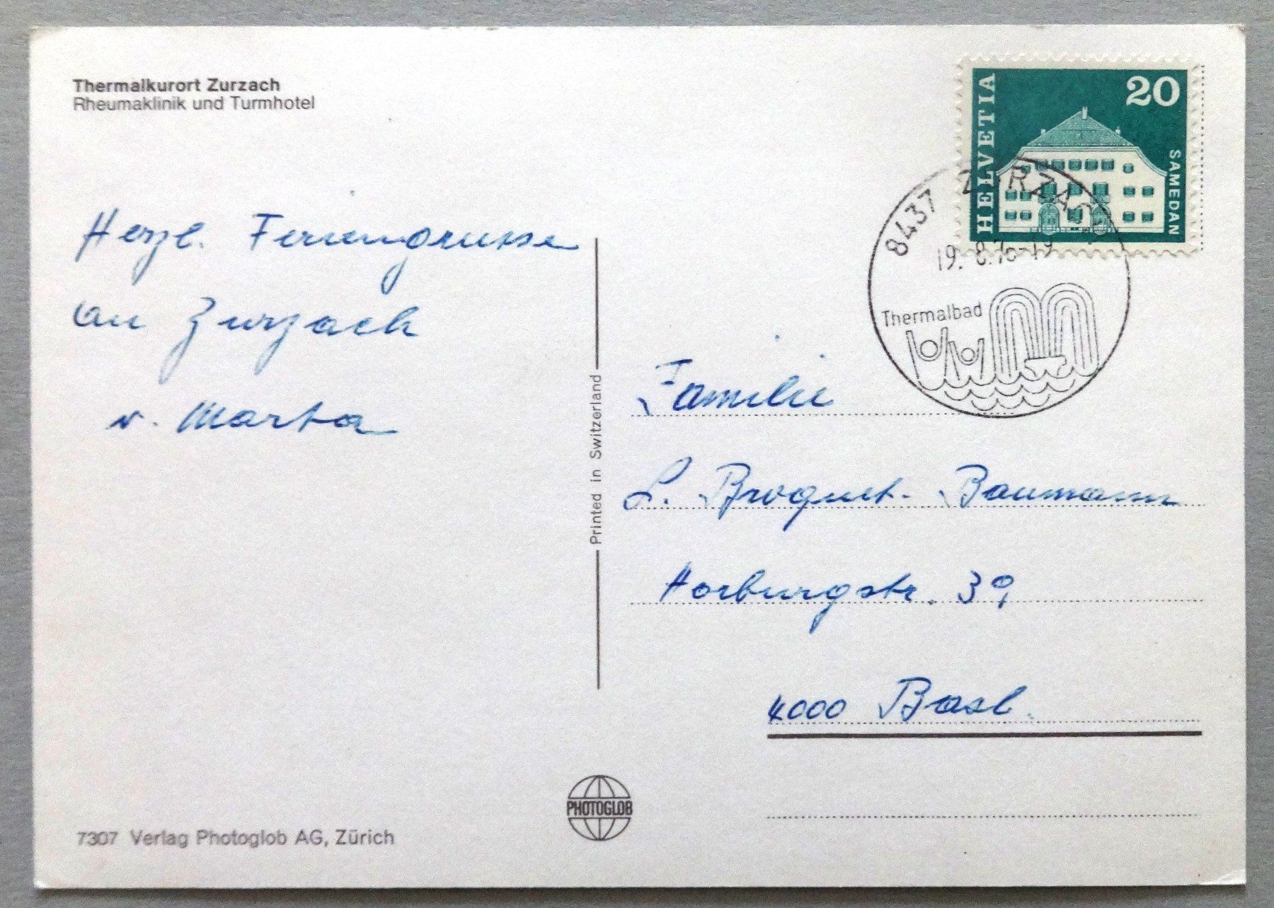 Cartoline postali: Thermalkurort Zurzach – Usato da Fétigny venduto da Billy2miny 1
