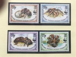 BIOT 1993 Satz WWF Krebse Palmendieb Krabben postfrisch