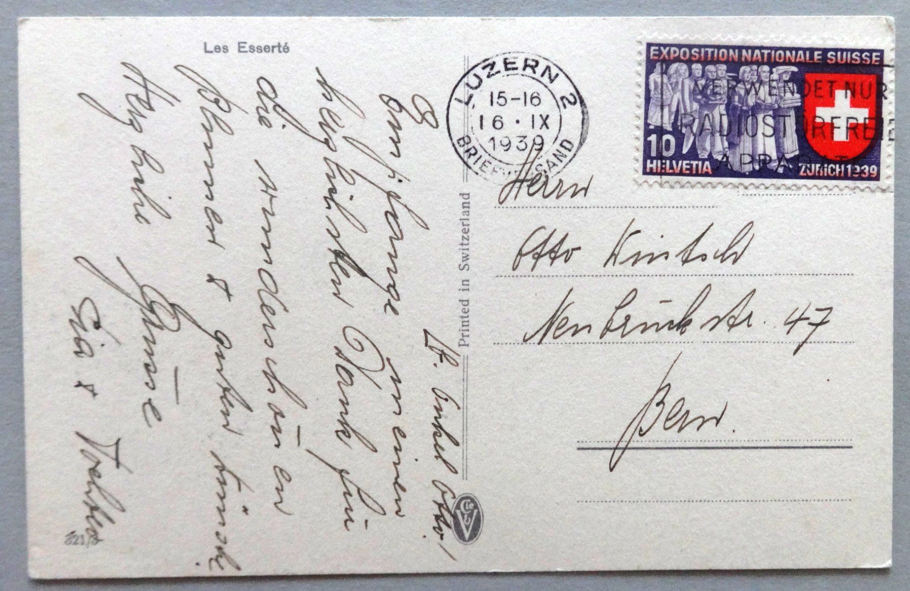 Cartoline postali: Les Esserté – Usato da Fétigny venduto da Billy2miny 1