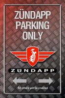 Blechschild-ZÜNDAPP - PARKING ONLY