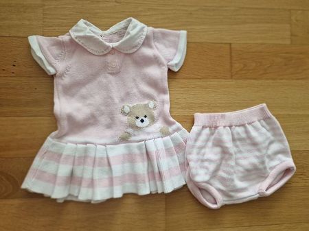 Süßer warmer Mädchen Strick Kleid- Grösse 62 (0-3M)