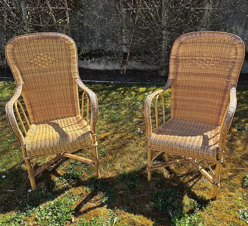 Poltrone: Paire de fauteuils en rotin – Usato da Conches venduto da fab_wh52 1