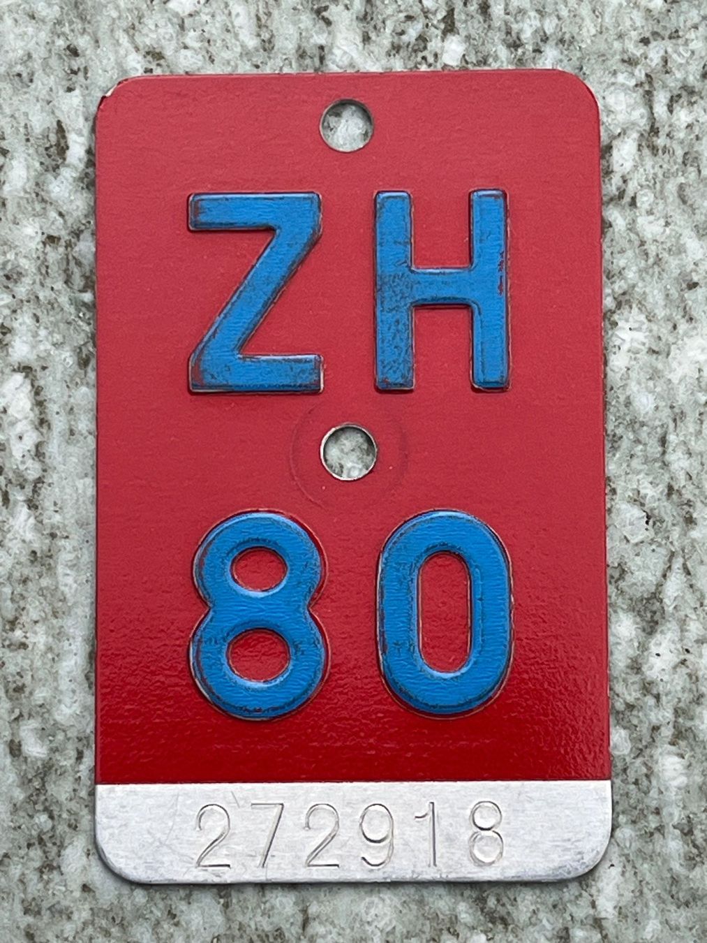Insegne: Velonummer ZH 80 – Usato da Winterthur venduto da Wusa01