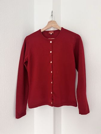 Cyrillus Cardigan Red Lambswool Size 1