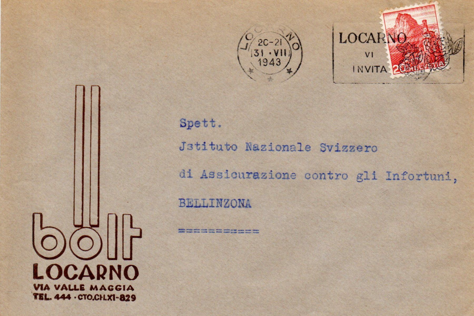Tutti i francobolli: Bolt - Locarno – Usato da Melano venduto da pisonsdro