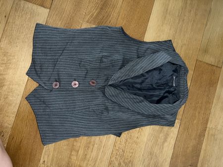 ADAGIO Damen Weste grau Nadelstreifen – tailliert / Vintage
