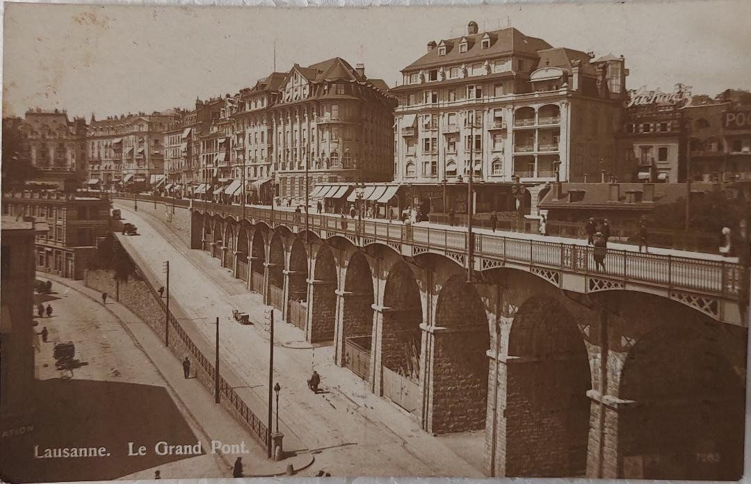 Cartes postales: LAUSANNE - Le Grand Pont - 1917 – D'occasion à Delémont par Domdom1