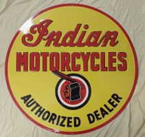 2 Plaques publictaire Moto "Indian" embossée