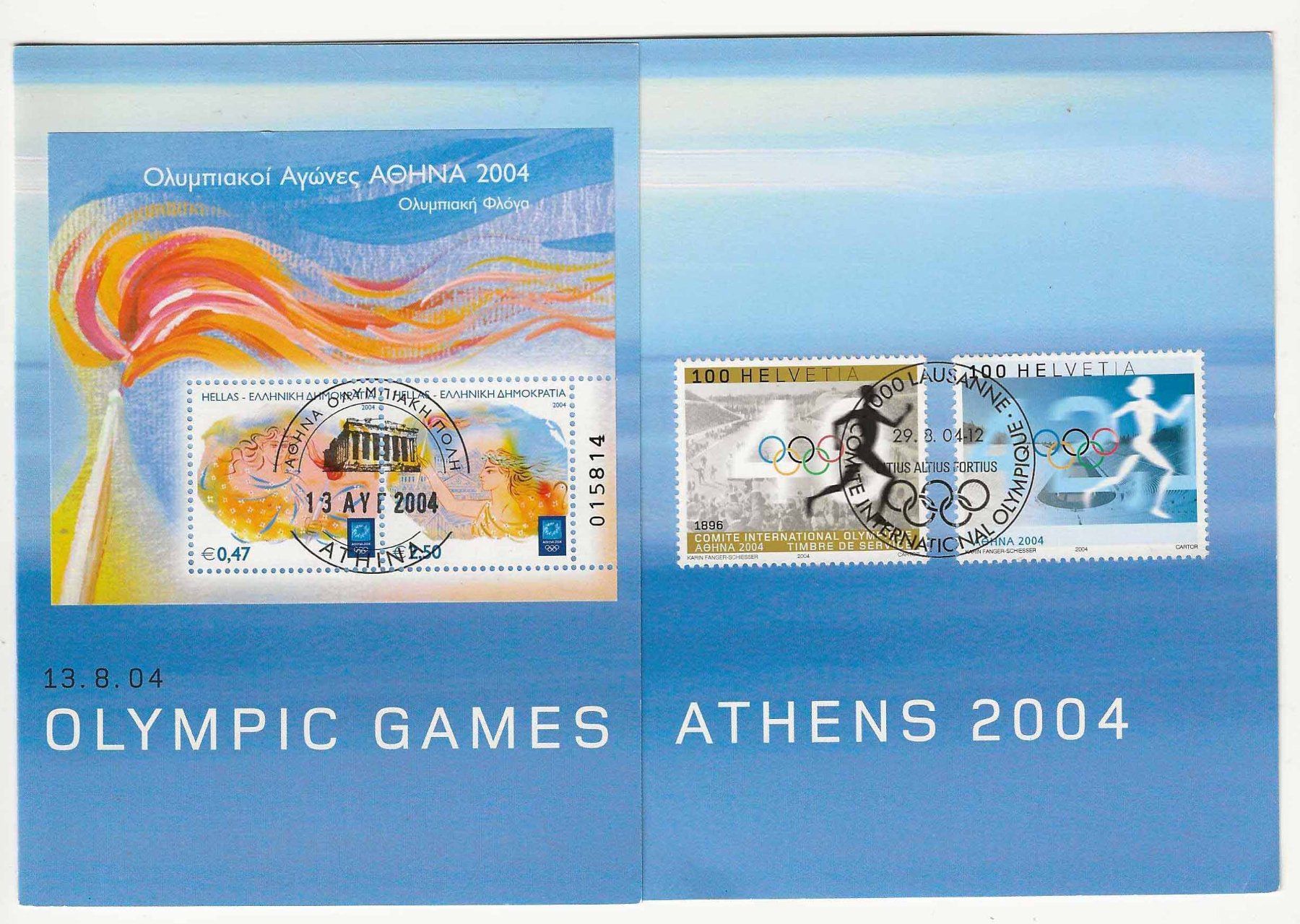 Tutti i francobolli: M1123 - Combi folder no 2 Athènes 2004 – Usato da Trélex venduto da Phil_Albert