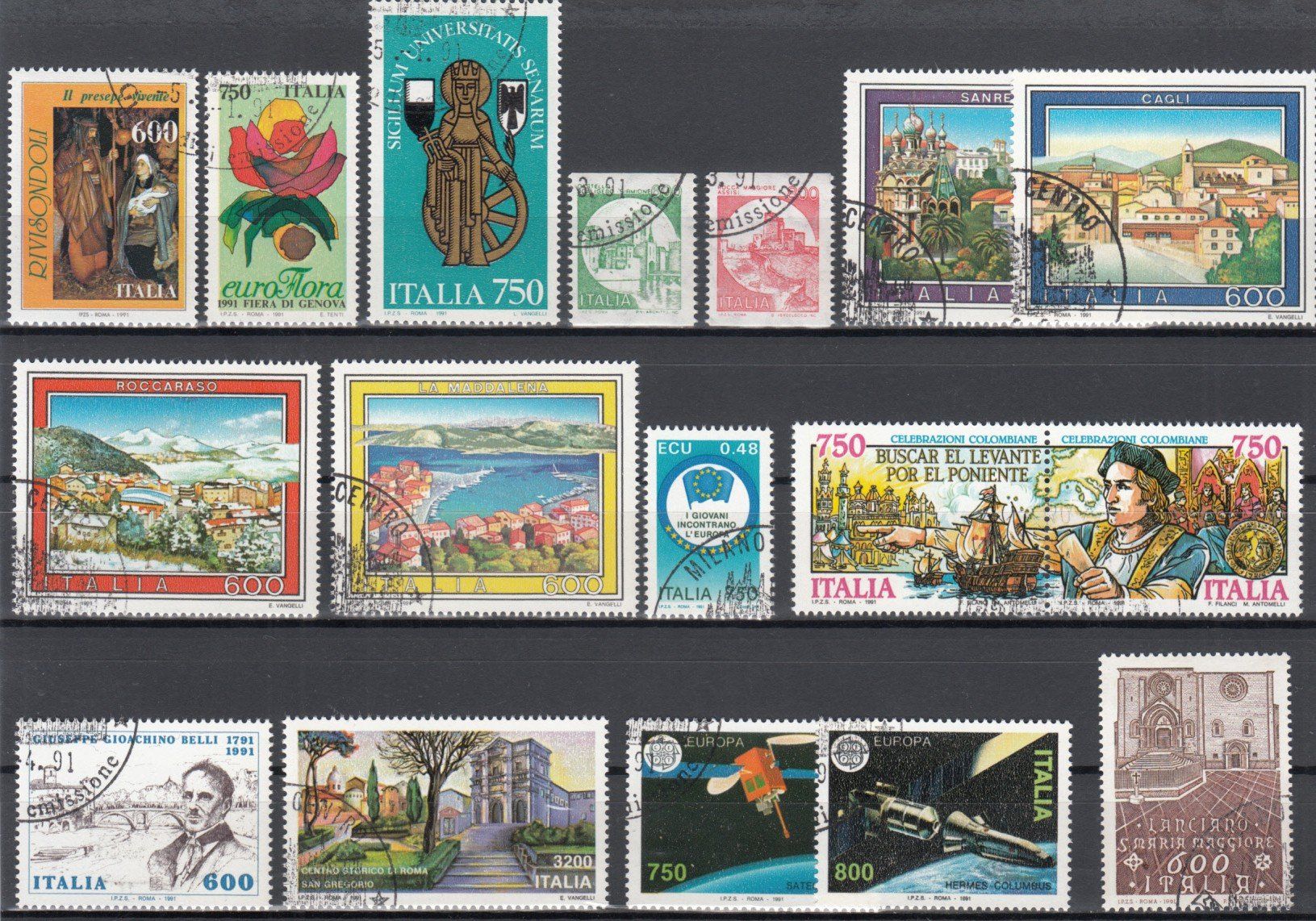 Alle Briefmarken: Italien 1991 mit ET – Gebraucht aus Bürglen TG von StampGraf 1