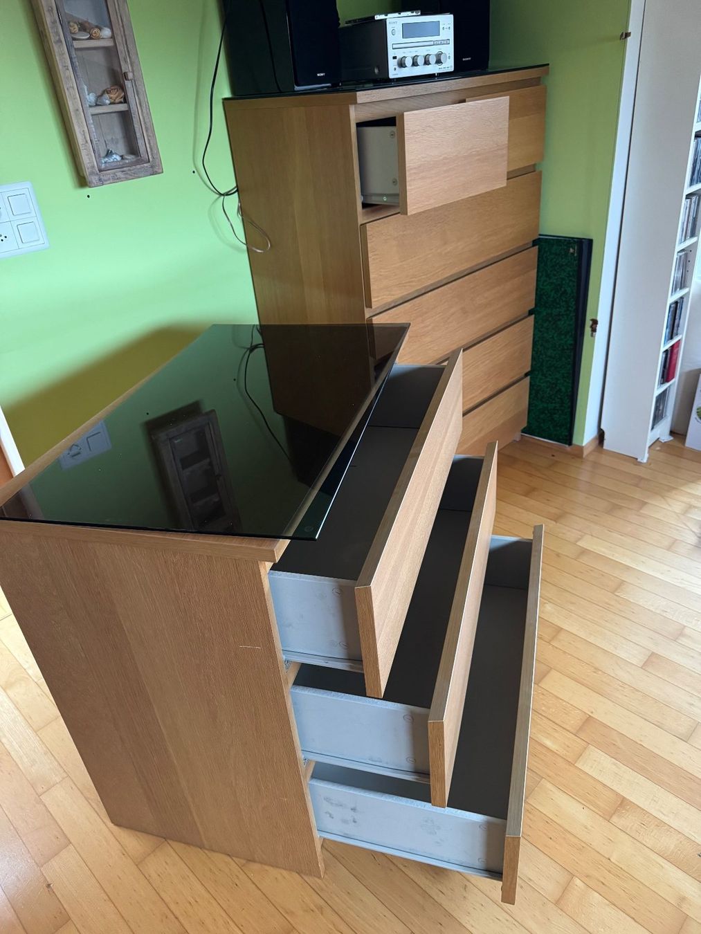 Ikea Commodes: Schubladen-Kommode mit Glasplatte, Ikea – D'occasion à Oberrohrdorf par maggys15 1