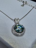 Collier argent avec diamant de moissanite de 1 ct certifié