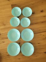 8 Pastelltürkise Teller