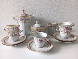 B&CO LIMOGES L. BERNARDAUD "ROSES DE LIMOGES" Service à café
