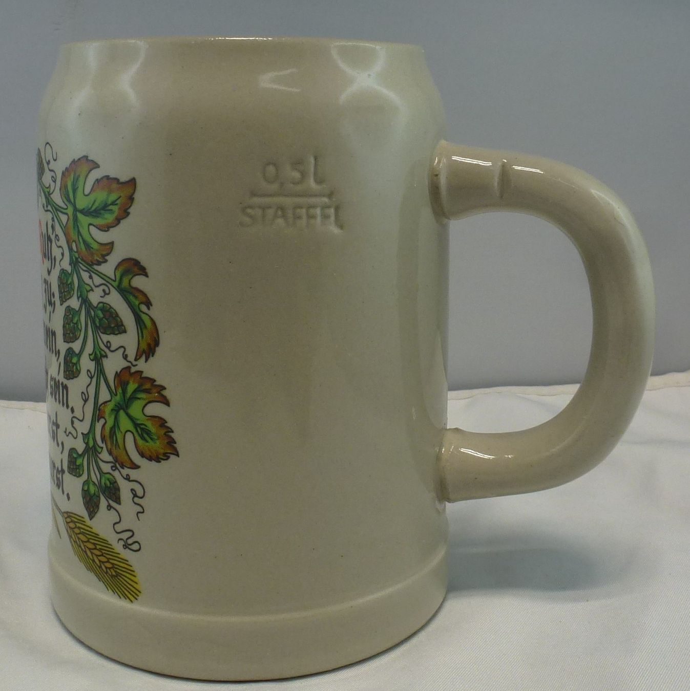 Bicchieri: Bier-Humpen Spruch (Müde bin ich) – Usato da Murgenthal venduto da B.StM 4