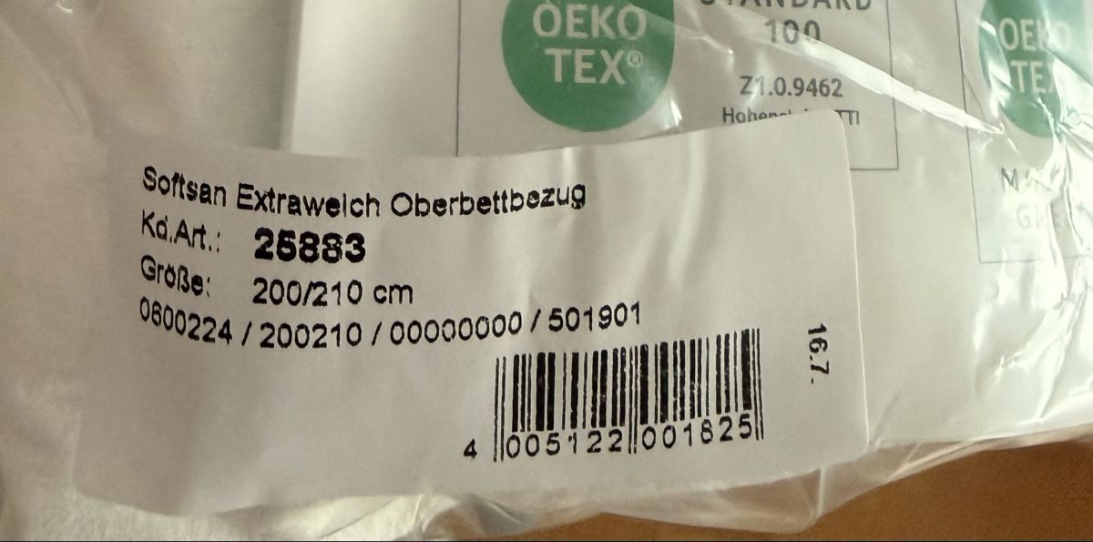 Biancheria da letto: Softsan Milbenschutz Bettdeckenbezug 200/210 – Nuovo (secondo la descrizione) da Luzern venduto da marsupilami13 1