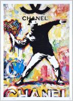Death NYC Ltd  Pop Art Druck " Chanel Banksy Flower Thrower